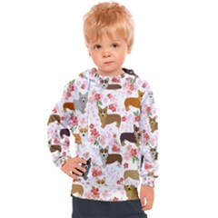 Corgis Corgi Pattern Kids  Hooded Pullover by Cowasu