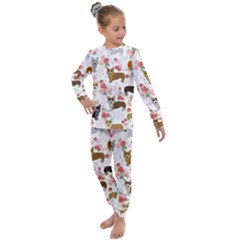 Corgis Corgi Pattern Kids  Long Sleeve Set  by Cowasu