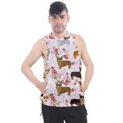 Corgis Corgi Pattern Men s Sleeveless Hoodie by Cowasu