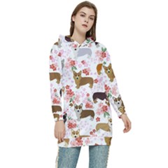 Corgis Corgi Pattern Women s Long Oversized Pullover Hoodie by Cowasu