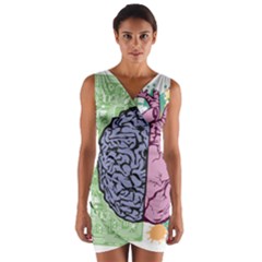 Brain-heart-balance-emotion Wrap Front Bodycon Dress by Cowasu