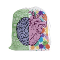 Brain-heart-balance-emotion Drawstring Pouch (2xl) by Cowasu