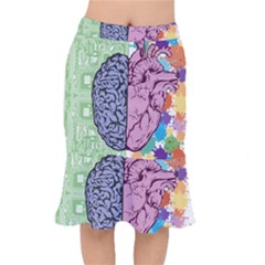 Brain-heart-balance-emotion Short Mermaid Skirt by Cowasu