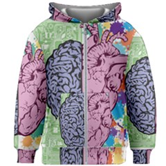 Brain-heart-balance-emotion Kids  Zipper Hoodie Without Drawstring by Cowasu