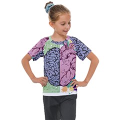 Brain-heart-balance-emotion Kids  Mesh Piece T-shirt