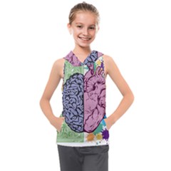 Brain-heart-balance-emotion Kids  Sleeveless Hoodie by Cowasu