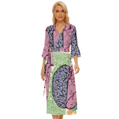 Brain-heart-balance-emotion Midsummer Wrap Dress by Cowasu