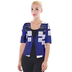 Tardis-doctor-who Cropped Button Cardigan by Cowasu