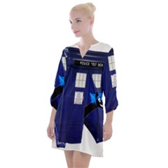 Tardis-doctor-who Open Neck Shift Dress by Cowasu