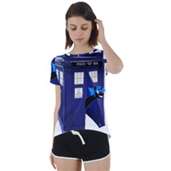 Tardis-doctor-who Short Sleeve Open Back T-shirt by Cowasu