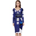 Tardis-doctor-who Long Sleeve V-Neck Bodycon Dress  View1