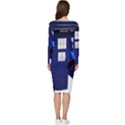 Tardis-doctor-who Long Sleeve V-Neck Bodycon Dress  View4