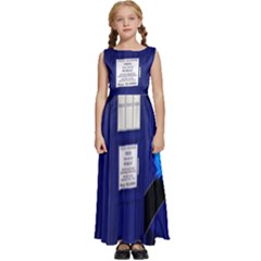 Tardis-doctor-who Kids  Satin Sleeveless Maxi Dress by Cowasu