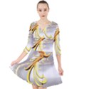 Phoenix Quarter Sleeve Front Wrap Dress View1