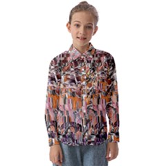 Pour Blend Smudged  Kids  Long Sleeve Shirt by kaleidomarblingart