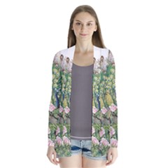 Peafowl Peacock Feather-beautiful Drape Collar Cardigan by Cowasu