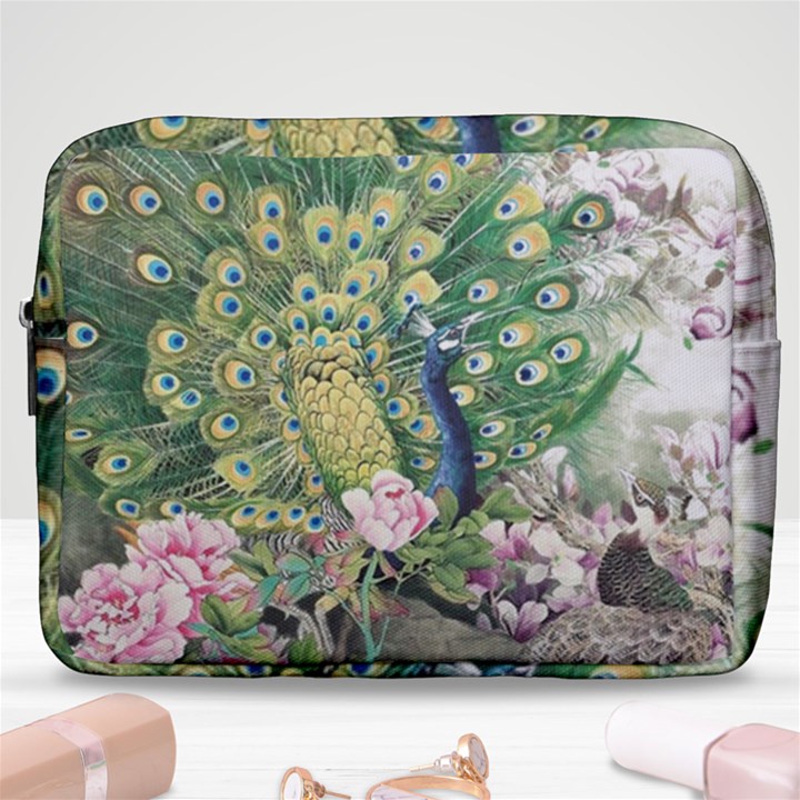 Peafowl Peacock Feather-beautiful Make Up Pouch (Large)