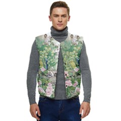 Peafowl Peacock Feather-beautiful Men s Button Up Puffer Vest	 by Cowasu