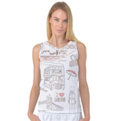 London-paris-drawing-vector-london-comics Women s Basketball Tank Top by Cowasu