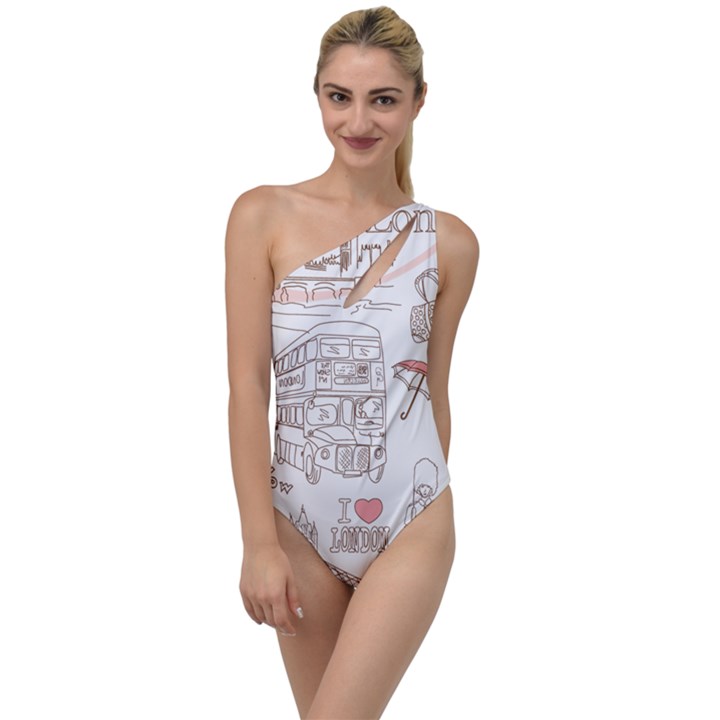 London-paris-drawing-vector-london-comics To One Side Swimsuit