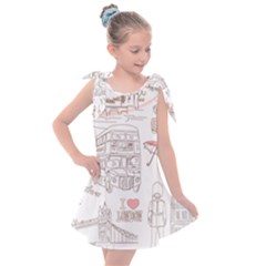 London-paris-drawing-vector-london-comics Kids  Tie Up Tunic Dress by Cowasu