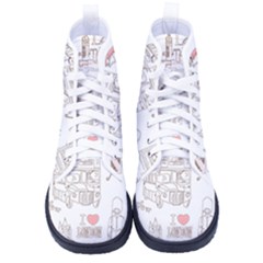 London-paris-drawing-vector-london-comics Men s High-top Canvas Sneakers