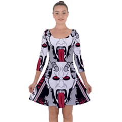 Krampus Quarter Sleeve Skater Dress by Cowasu