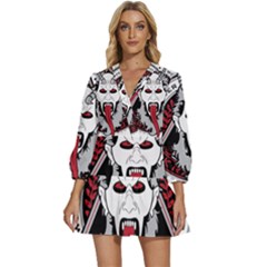 Krampus V-neck Placket Mini Dress by Cowasu