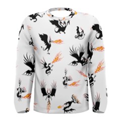 Dragon-phoenix-fire-bird-ancient Men s Long Sleeve T-shirt by Cowasu