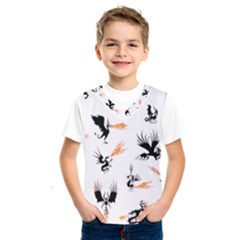 Dragon-phoenix-fire-bird-ancient Kids  Basketball Tank Top by Cowasu