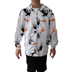 Dragon-phoenix-fire-bird-ancient Kids  Hooded Windbreaker by Cowasu