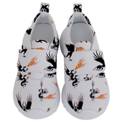 Dragon-phoenix-fire-bird-ancient Kids  Velcro No Lace Shoes by Cowasu