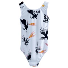 Dragon-phoenix-fire-bird-ancient Kids  Cut-out Back One Piece Swimsuit by Cowasu