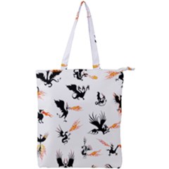 Dragon-phoenix-fire-bird-ancient Double Zip Up Tote Bag by Cowasu