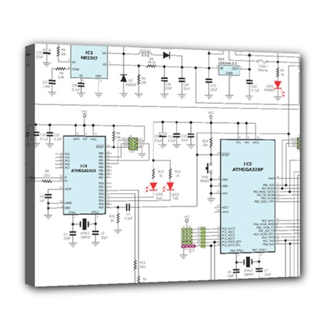 Circuits-electronics-atmel Deluxe Canvas 24  X 20  (stretched) by Cowasu