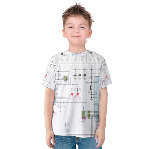 Circuits-electronics-atmel Kids  Cotton T-shirt by Cowasu