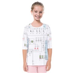 Circuits-electronics-atmel Kids  Quarter Sleeve Raglan T-shirt