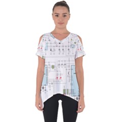 Circuits-electronics-atmel Cut Out Side Drop T-shirt by Cowasu