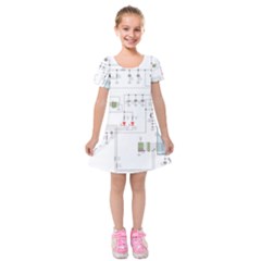 Circuits-electronics-atmel Kids  Short Sleeve Velvet Dress by Cowasu