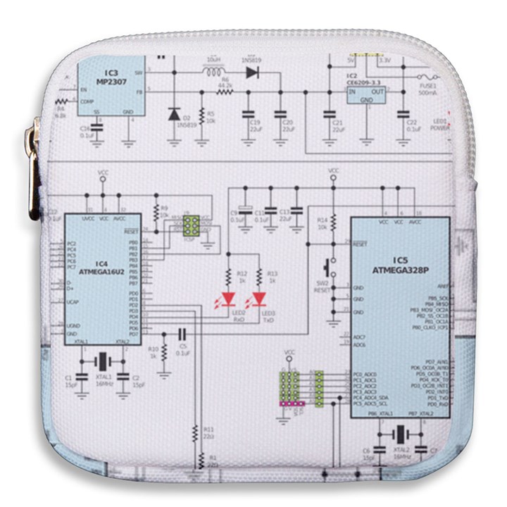 Circuits-electronics-atmel Mini Square Pouch