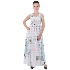 Circuits-electronics-atmel Empire Waist Velour Maxi Dress by Cowasu