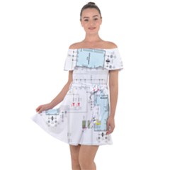 Circuits-electronics-atmel Off Shoulder Velour Dress by Cowasu