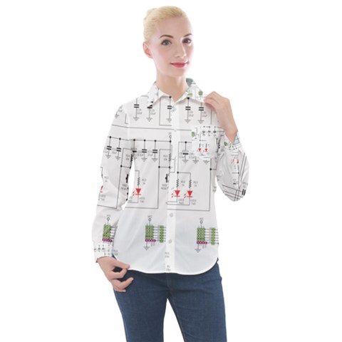 Circuits-electronics-atmel Women s Long Sleeve Pocket Shirt by Cowasu