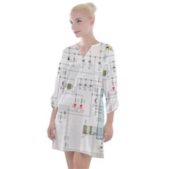 Circuits-electronics-atmel Open Neck Shift Dress by Cowasu