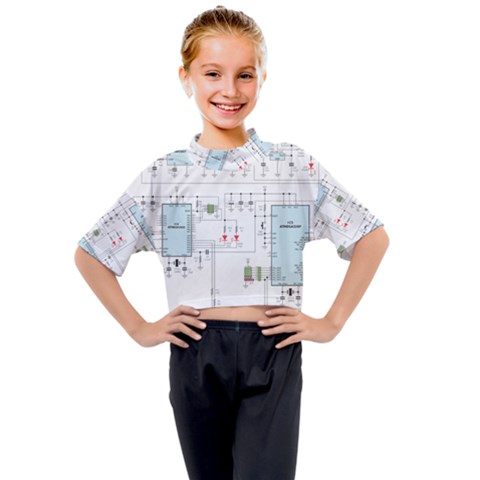 Circuits-electronics-atmel Kids Mock Neck T-shirt by Cowasu