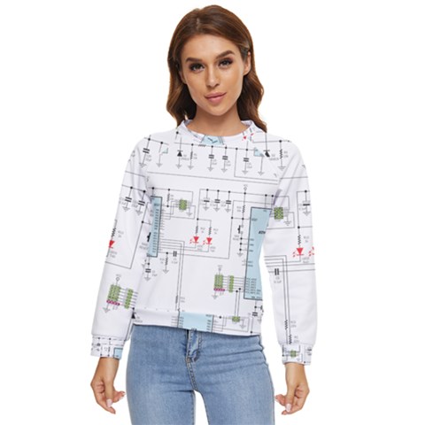 Circuits-electronics-atmel Women s Long Sleeve Raglan T-shirt by Cowasu