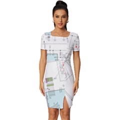 Circuits-electronics-atmel Fitted Knot Split End Bodycon Dress by Cowasu