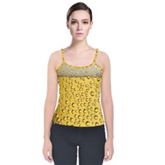 Beer Bubbles Velvet Spaghetti Strap Top by Cowasu