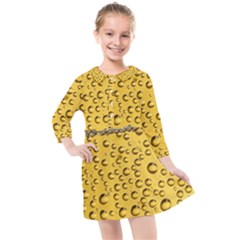 Beer Bubbles Kids  Quarter Sleeve Shirt Dress by Cowasu