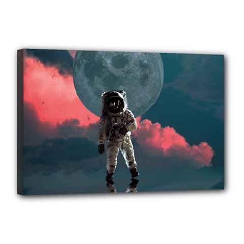 Astronaut-moon-space-nasa-planet Canvas 18  X 12  (stretched) by Cowasu